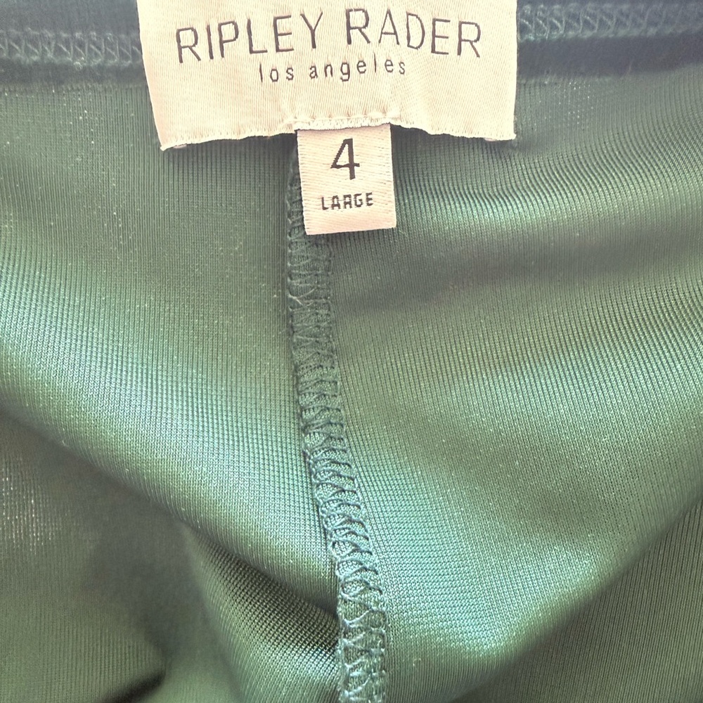 Riley Rader Velvet Wide-Leg Pants - Size 4 - Emerald Green - Picture 3 of 4